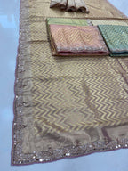 Exquisite Green with Designer Saree Set