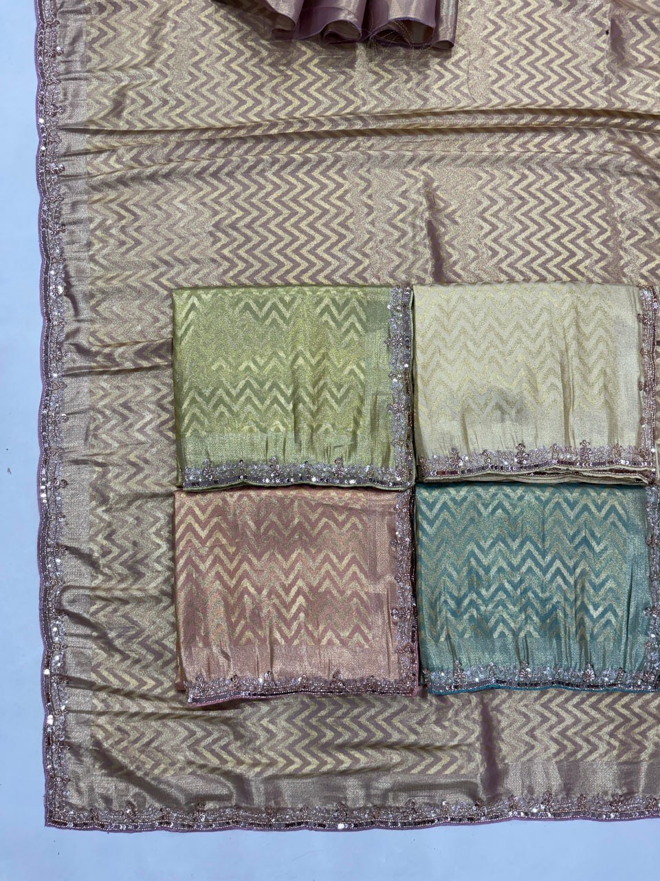 Exquisite Green with Designer Saree Set