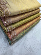 Exquisite Green with Designer Saree Set
