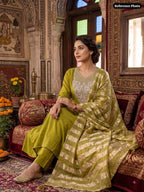 Regal Heritage Embroidered Kurta Set with Statement Dupatta