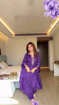 Bandhani Print Kurta Set with Mirror Work Accents