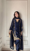 Handcrafted Zari Embroidered Silk Kurta Set With Dupatta - Surat Wholesale Ethnic Wear (Photo 1)