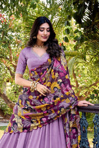 Traditional Kalamkari Print Border Silk Lehenga Set with Dupatta - Surat Wholesale Ethnic Wear (Photo 3)