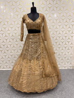 Glittering Geometric Sequin Work Flared Lehenga Set