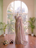 Subtle Grace Embellished Saree with Shimmering Border and Delicate Diamond Patterns - Surat Wholesale Ethnic Wear (Photo 3)