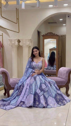 Intricately Embroidered Patchwork Pattern Lehenga Choli Set