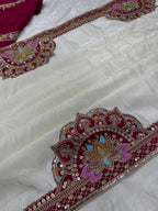Artisanal Embroidered Drapes with Heritage Motifs for Festive Occasions