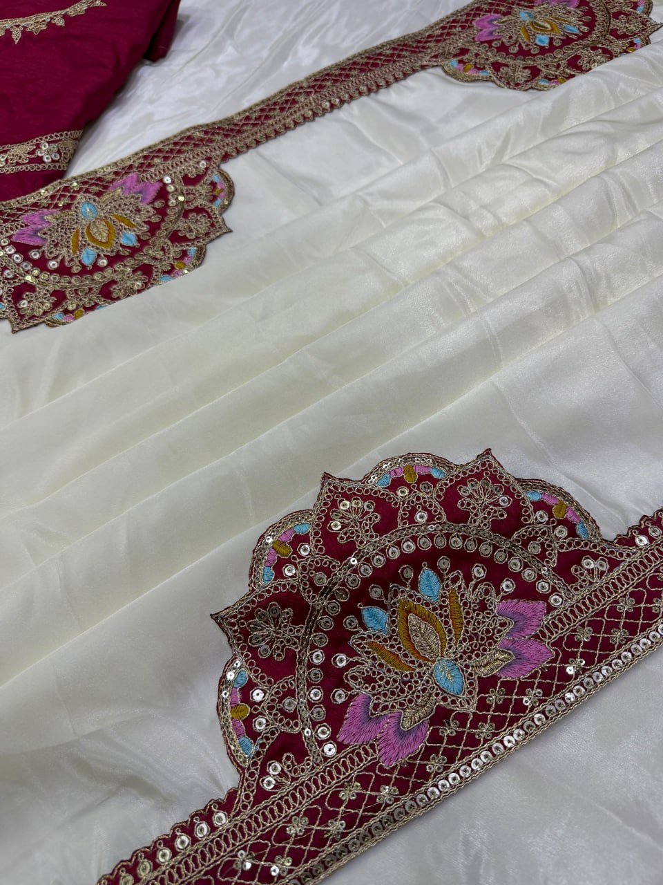 Artisanal Embroidered Drapes with Heritage Motifs for Festive Occasions