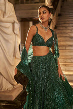 All Over Sequined Glamour Lehenga Set with Bralette Blouse - Surat Wholesale Ethnic Wear (Photo 3)