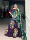 Silk Patola Print Lehenga Choli Set with Festive Tassels