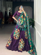 Silk Patola Print Lehenga Choli Set with Festive Tassels