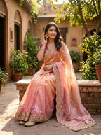 Royal Heritage Embroidered Saree with Intricate Zari Work and Regal Traditional Charm