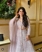 Georgette Chikankari Embroidery Lehenga Set with Sheer Net Dupatta