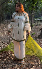 Boho Chic Printed Short Kurti with Flared Pants