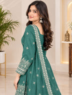 Embroidered Straight Fit Kurta Set With Matching Dupatta - Surat Wholesale Ethnic Wear (Photo 3)