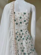 Floral Threadwork Embroidered Flared Lehenga Choli Set