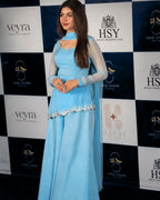 Royal Heritage Embroidered Peplum Sharara Ensemble with Delicate Scalloped Detailing - Surat Wholesale Ethnic Wear (Photo 3)