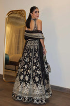 Heavily Embellished Sequined Crop Top Lehenga Choli Set
