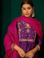 Regal Heritage Floral Embroidered Anarkali Suit Ensemble