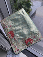 Artisanal Heritage Embroidered Saree for Grand Celebrations