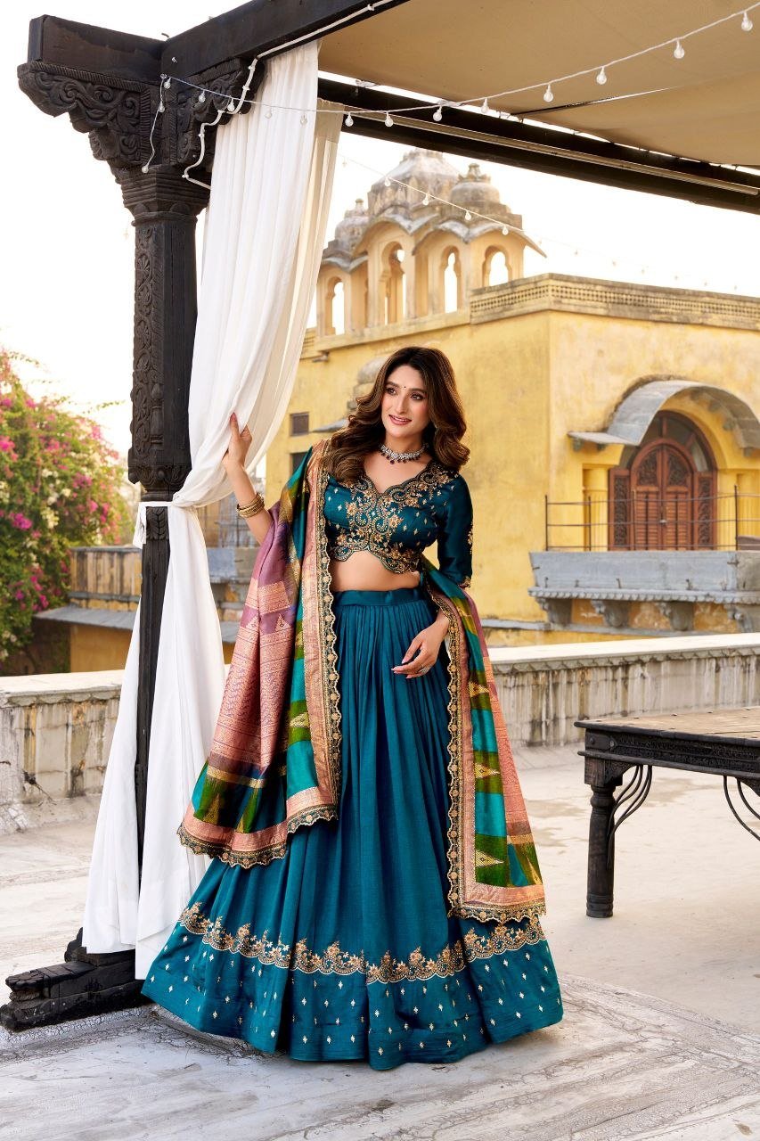 Royal Heritage Embroidered Lehenga Choli With Designer Dupatta