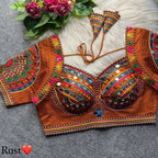 Boho Ethnic Fusion Peacock Handcrafted Heavy Embroidered Blouse