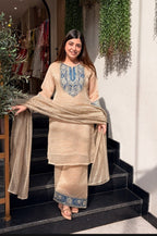 Subtle Grace Embroidered Yoke Tissue Tissue Silk Kurta Set - Surat Wholesale Ethnic Wear (Photo 3)