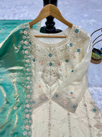 Intricately Embroidered Chanderi Salwar Suit with Sheer Dupatta