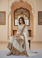 Intricately Embroidered Sharara Suit Set With Border Dupatta - Surat Wholesale Ethnic Wear (Photo 4)