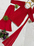 Regal Embellished Palazzo Ensemble for Festive Celebrations