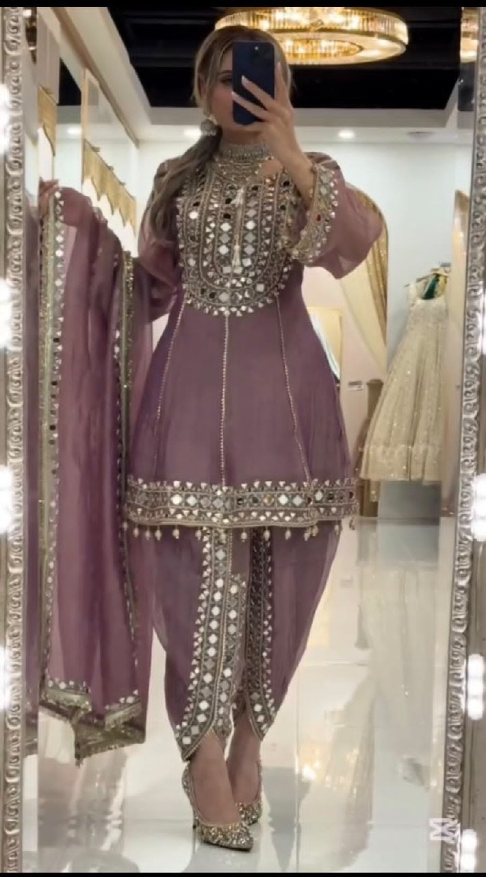 Regal Mirrorwork Palazzo Ensemble for Festive Celebrations