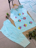 Embroidered Straight Kurta With Salwar And Dupatta - Surat Wholesale Ethnic Wear (Photo 4)
