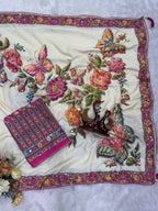Embrace Garden Floral Romance in Intricately Embroidered Organza Saree