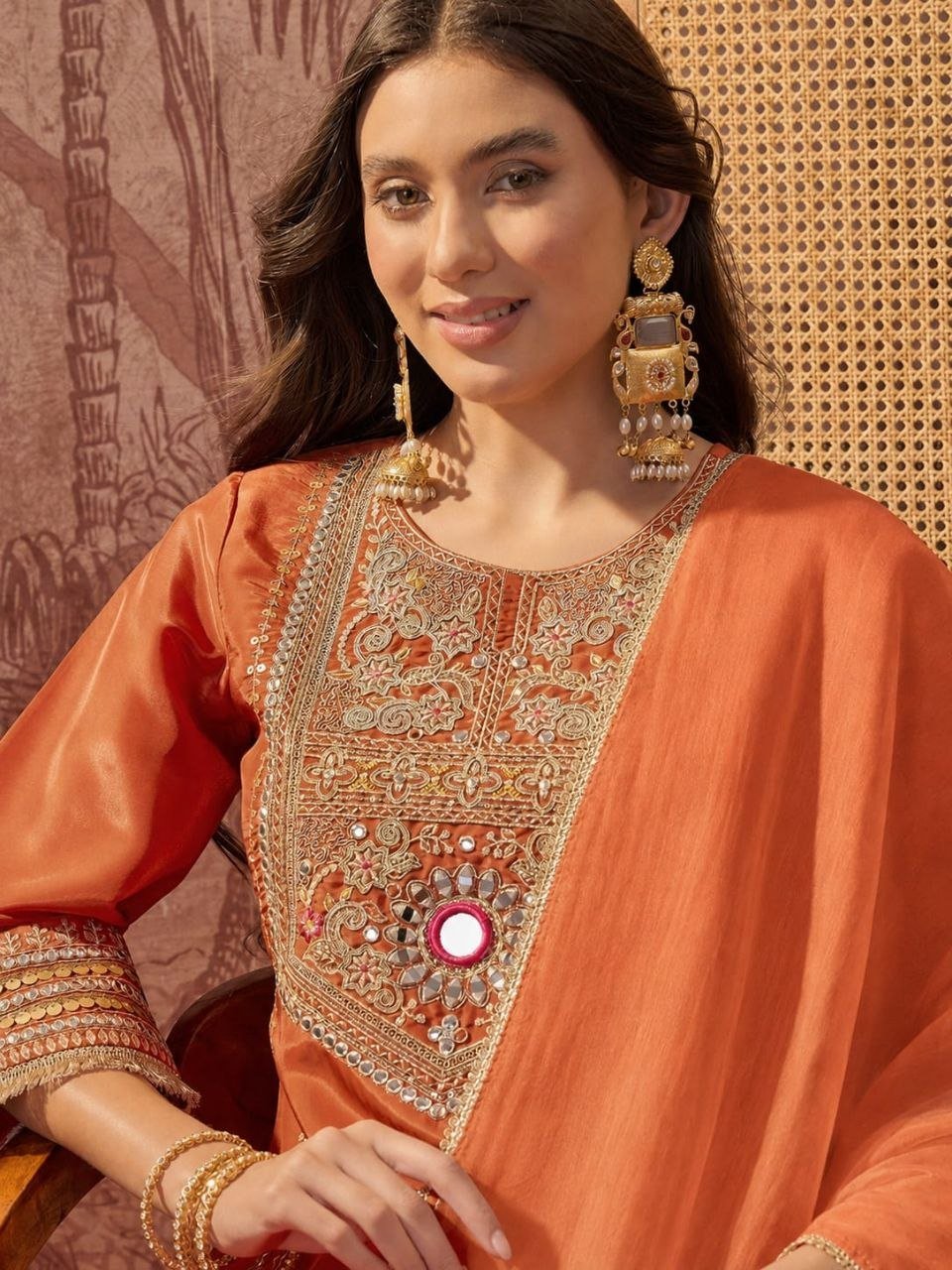 Regal Yoke Embroidered Sharara Suit Set
