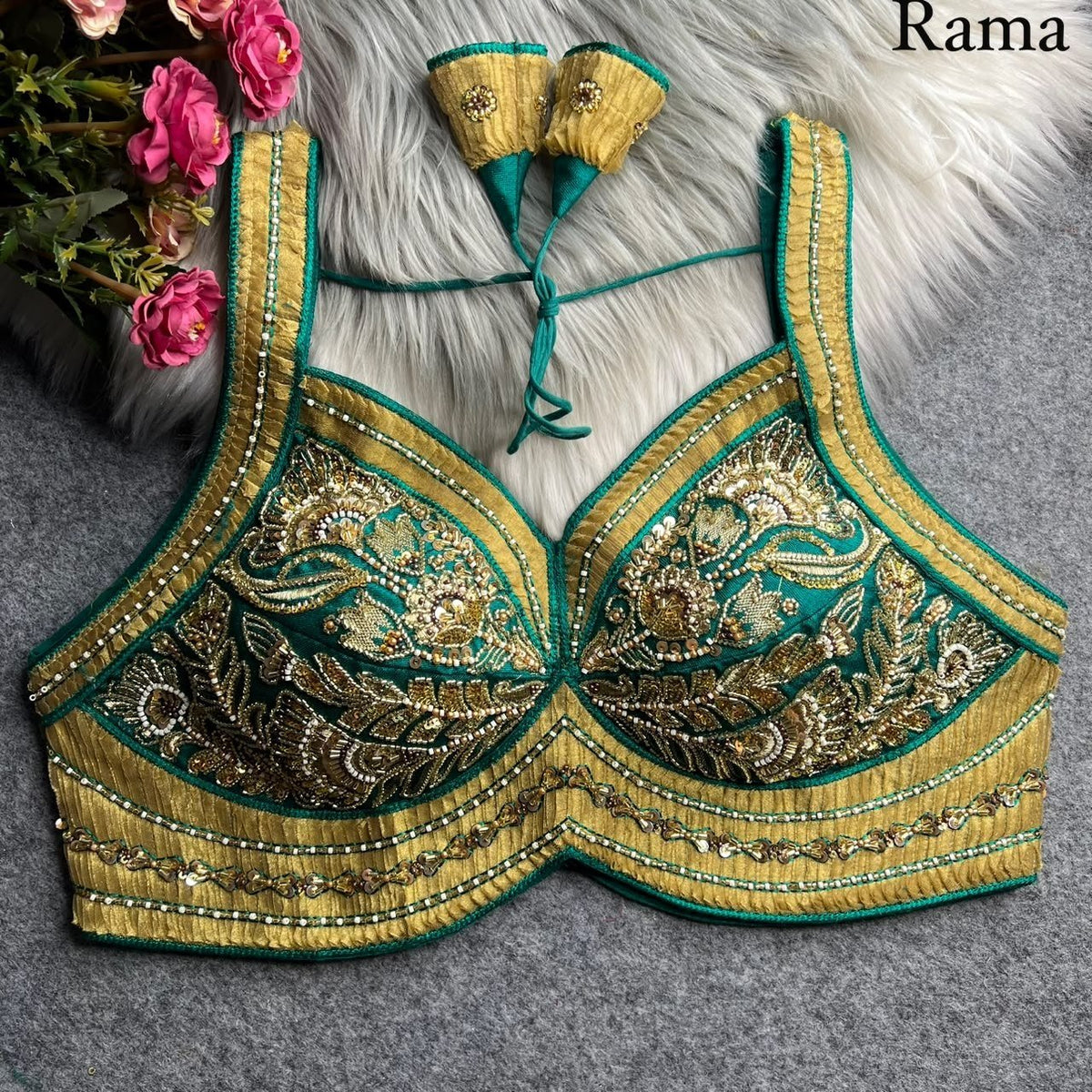 Opulent Luxury Heavy Zari Embroidered Sleeveless Blouse