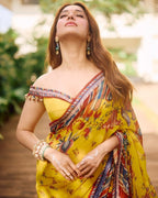 Royal Heritage Floral Printed Saree with Intricate Border Detailing - Surat Wholesale Ethnic Wear (Photo 4)