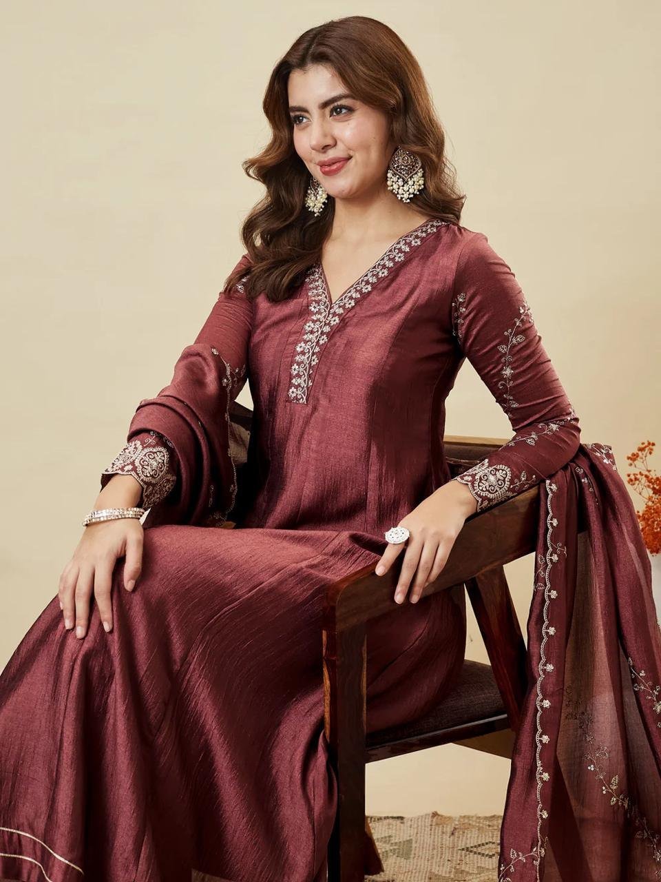 Regal Heritage Embroidered Anarkali Ensemble