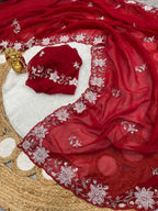 Garden Romance Floral Embroidered Saree with Timeless Festive Charm - Surat Wholesale Ethnic Wear (Photo 4)