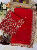 Opulent Embroidered Drape with Intricate Floral Border Detailing