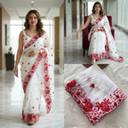 Contemporary Statement Floral Embroidered Saree for Sophisticated Occasions - Surat Wholesale Ethnic Wear (Photo 4)