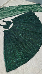 All Over Sequined Glamour Lehenga Set with Bralette Blouse - Surat Wholesale Ethnic Wear (Photo 4)