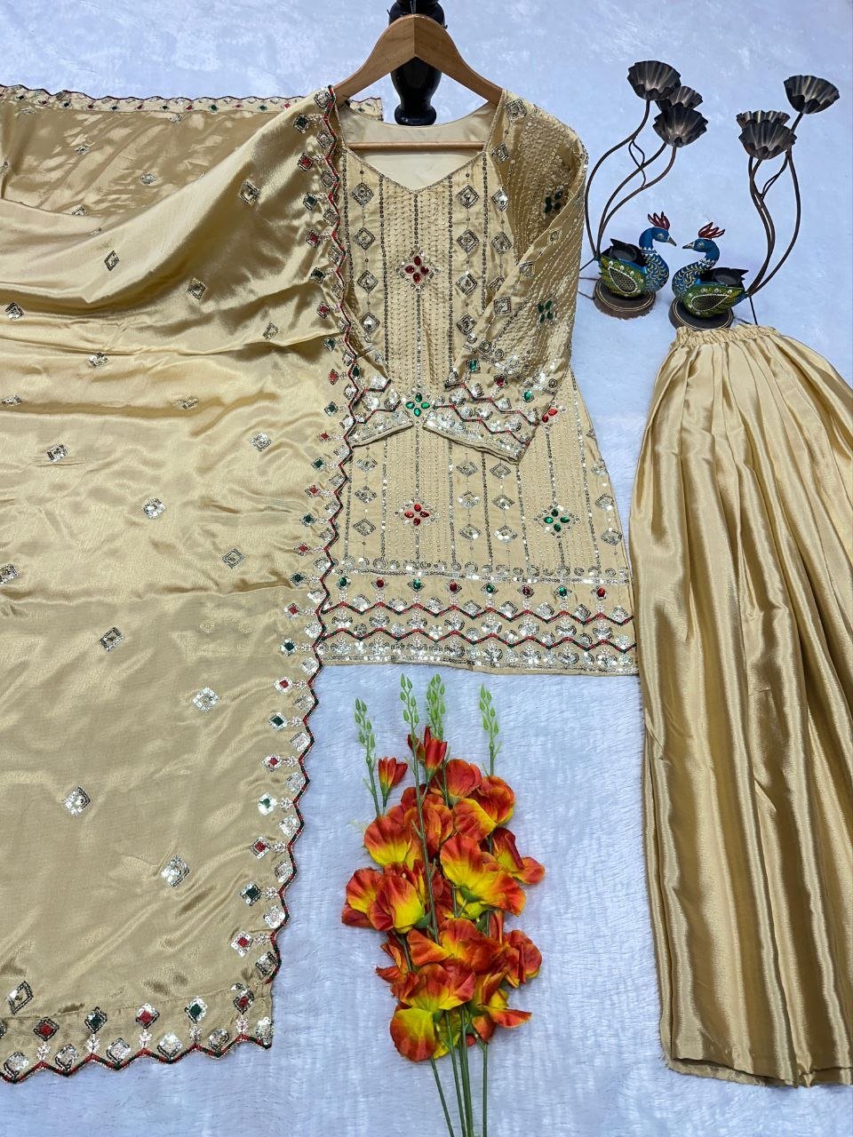Sparkle The Night In This Exquisite Heavy Work Sharara Suit