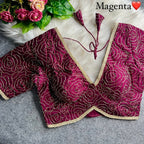 Garden Floral Romance Rose Threadwork Embroidered Padded Blouse - Surat Wholesale Ethnic Wear (Photo 4)