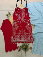 Royal Heritage Intricately Embroidered Kurta and Palazzo Set