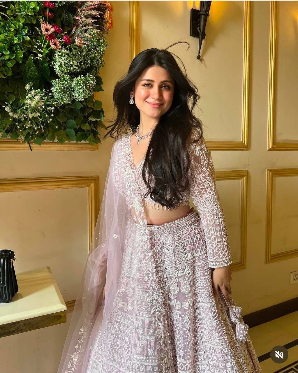Georgette Chikankari Embroidery Lehenga Set with Sheer Net Dupatta
