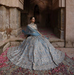 Sequined Heavy Embroidered Bridal Lehenga Set with Sheer Dupatta