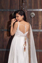 Timeless Splendor Anarkali Suit with Embellished Border Dupatta Set