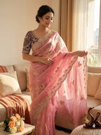 Royal Draped Saree with Intricate Embroidered Blouse