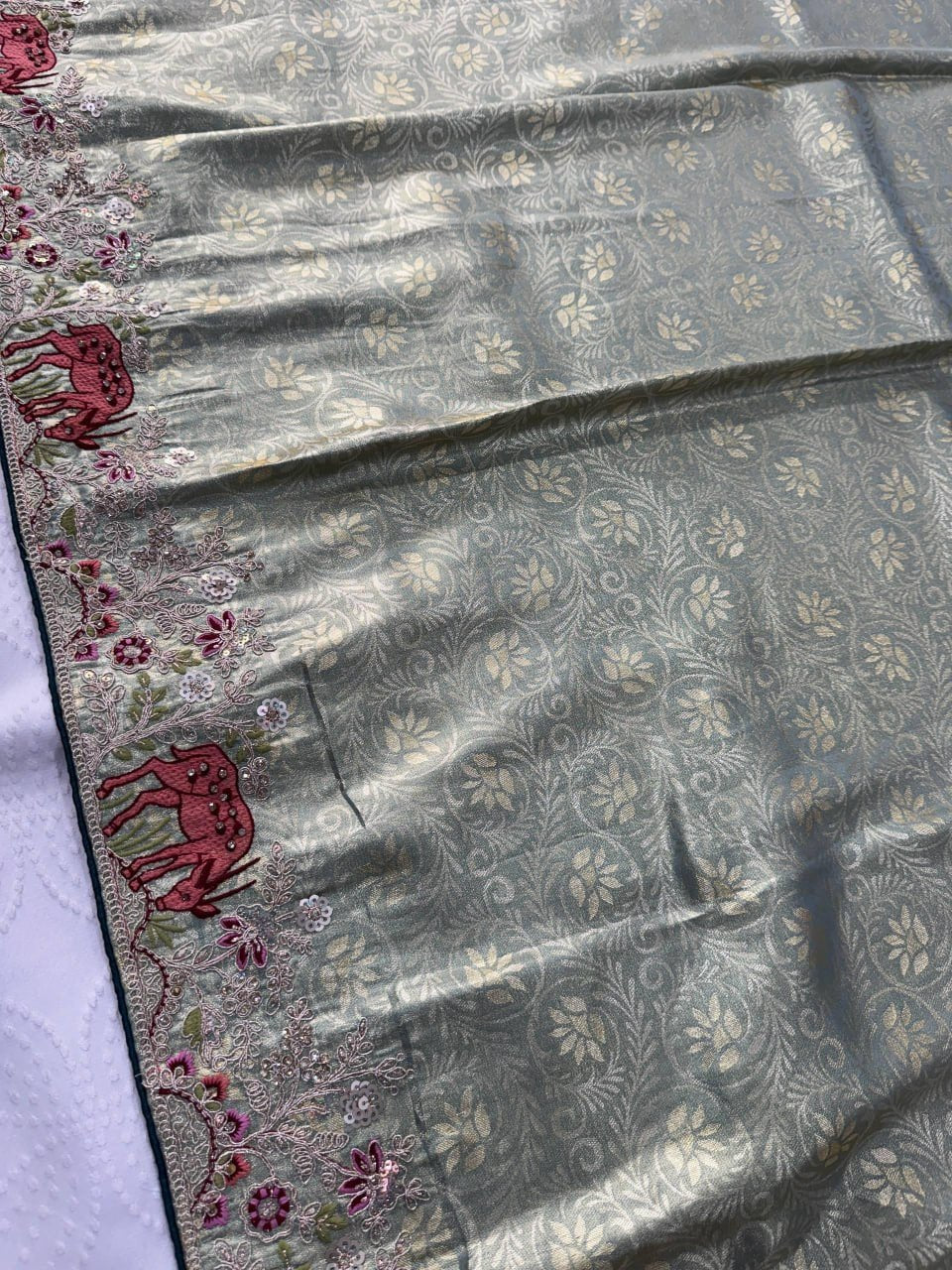 Artisanal Heritage Embroidered Saree for Grand Celebrations