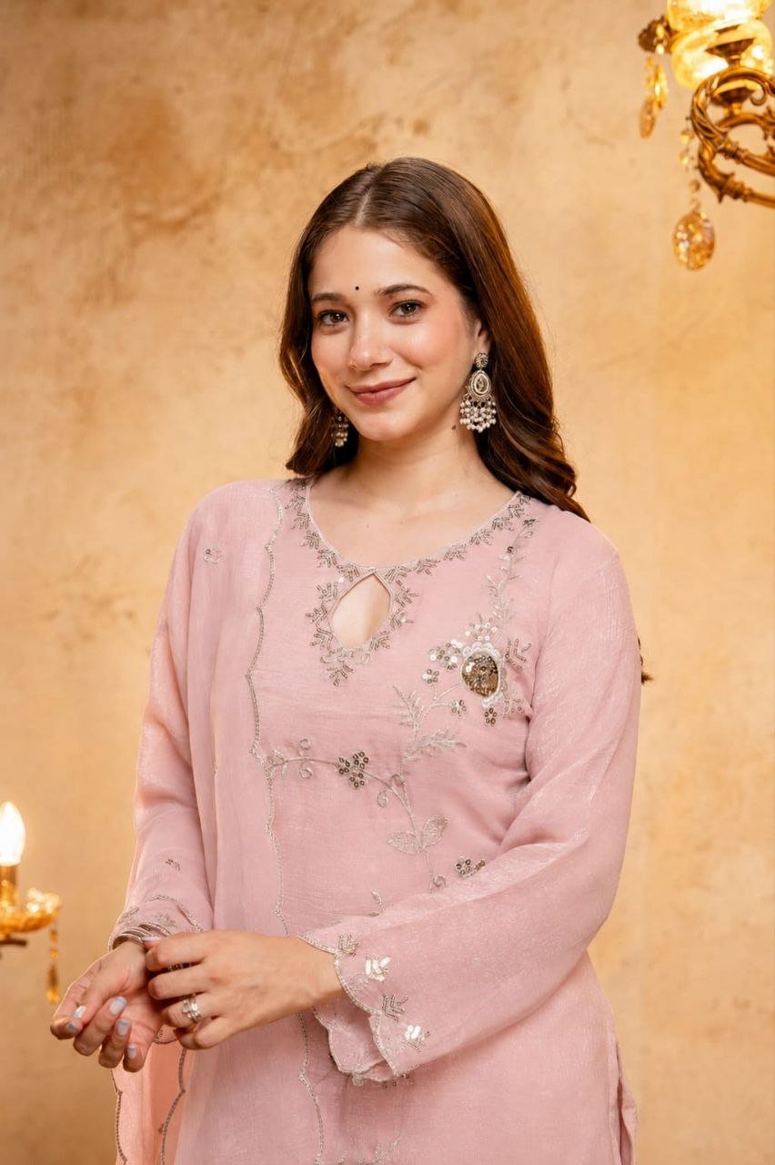 Pastel Perfection Floral Embroidered Festive Suit Ensemble